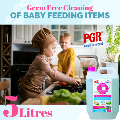 PGR Baby Liquid Cleanser, For Baby Bottles, Toys, Teether, Fruits & Vegetables, 5 Litres - PGR  Liquid Detergent