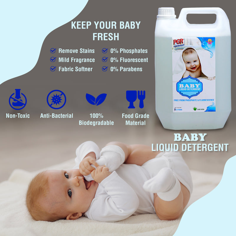 PGR Baby Liquid Detergent 5 litres , washing machine and hand washing compatible - PGR  Liquid Detergent