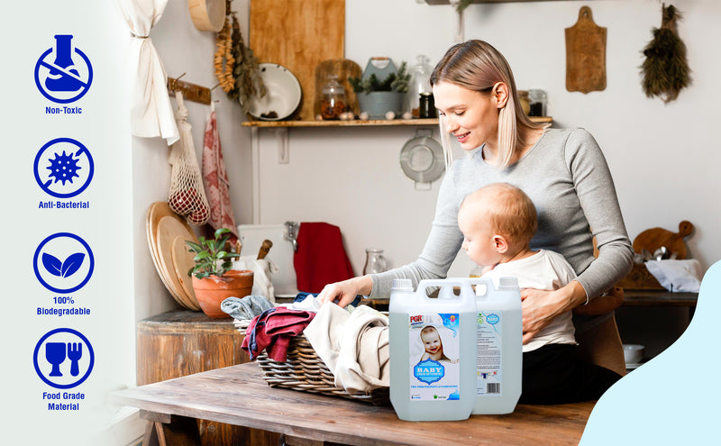 PGR Baby Liquid Detergent 5 litres , washing machine and hand washing compatible - PGR  Liquid Detergent