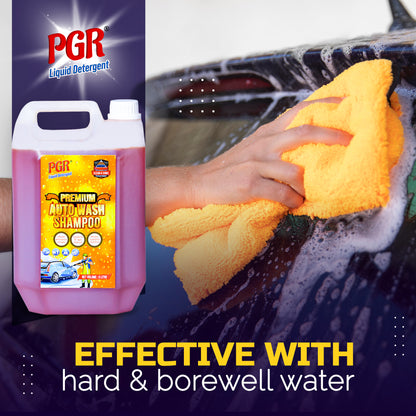 PGR 5 Ltr Foam Car Wash Shampoo Concentrate - pH Neutral, Thick Suds With Shine Enhancing Formula - Premium Auto Wash Shampoo That Works With Both Bucket Wash And Foam - PGR  Liquid Detergent