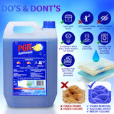 PGR Liquid Detergent 5 L - Washing Machine Compatible (Top load/Front load) and manual washing - Fresh Floral Fragnance (Blue) - PGR  Liquid Detergent