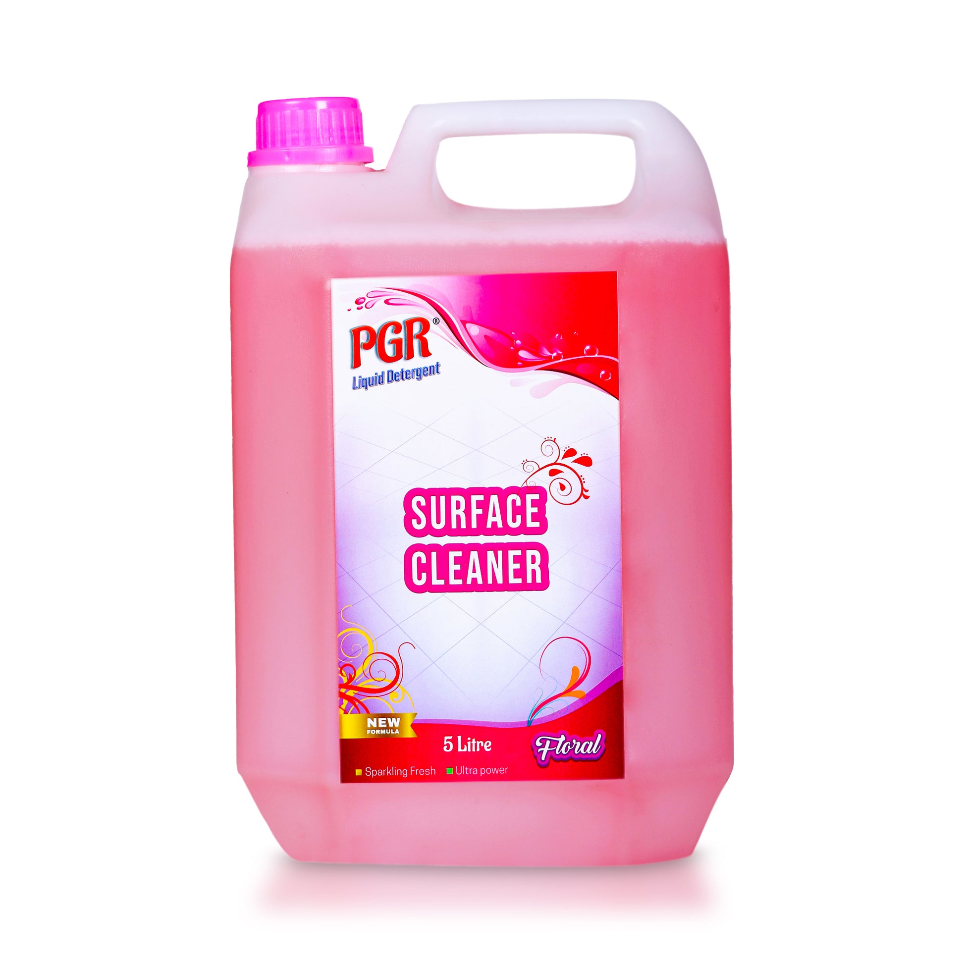 PGR Disinfectant Surface & Floor Cleaner Liquid, Floral Fragrance - 5 Litre, Suitable for All Floors and Cleaner Mops, Anti Bacterial Formulation - PGR  Liquid Detergent