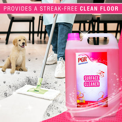 PGR Disinfectant Surface & Floor Cleaner Liquid, Floral Fragrance - 5 Litre, Suitable for All Floors and Cleaner Mops, Anti Bacterial Formulation - PGR  Liquid Detergent